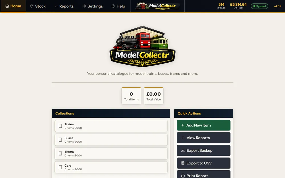 Screenshot of ModelCollectr